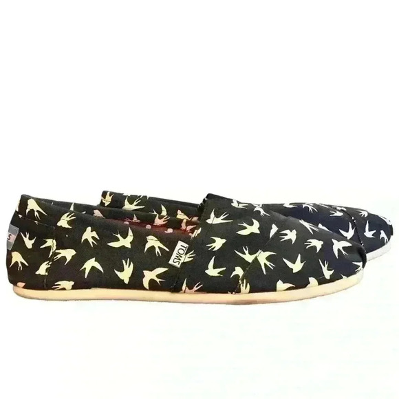 Toms Loafers, Navy Blue/Cream, Sparrow Themed, Size 12 - Picture 2 of 10
